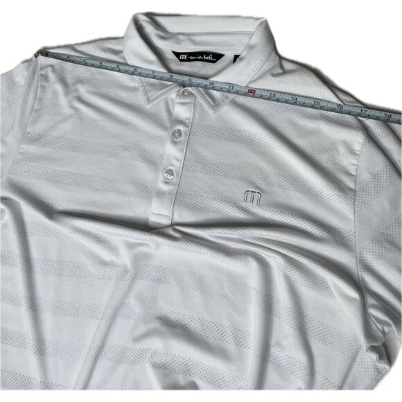 Travis Mathew Men’s White Striped Polo L  Golf Active - Picture 6 of 7